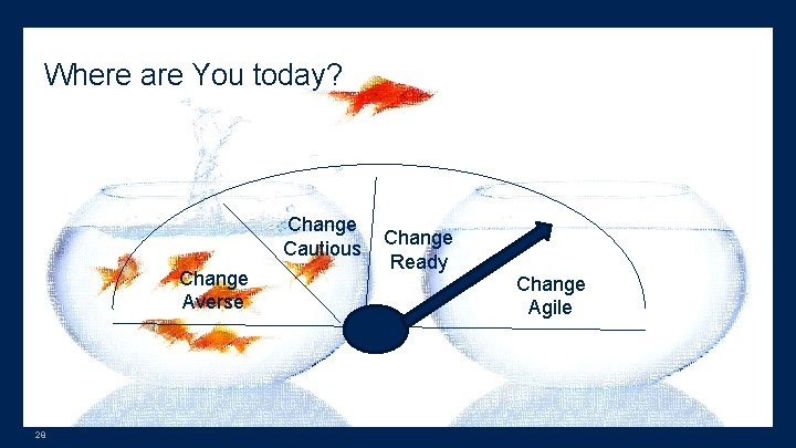 Where are You today? Change Cautious Change Averse 28 Change Ready Change Agile 