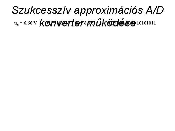 Szukcesszív approximációs A/D u = 6, 66 V konverter u = 10, 0 V
