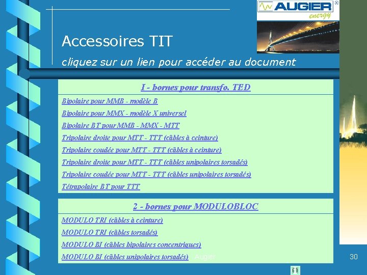 Accessoires TIT cliquez sur un lien pour accéder au document I - bornes pour