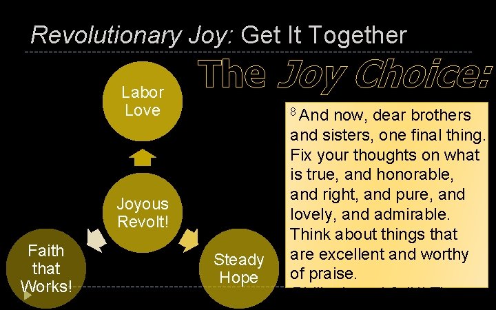 Revolutionary Joy: Get It Together Labor Love The Joy Choice: 8 And Joyous Revolt!