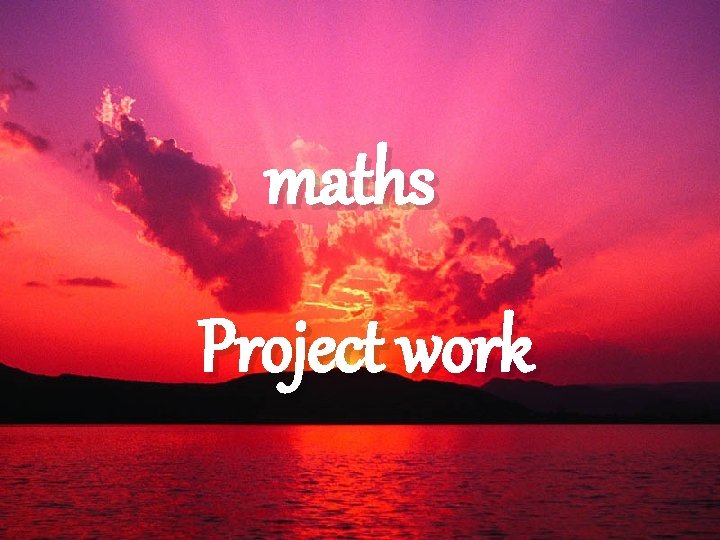 maths Project work 