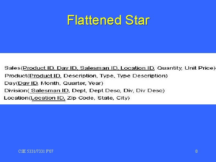 Flattened Star CSE 5331/7331 F'07 8 