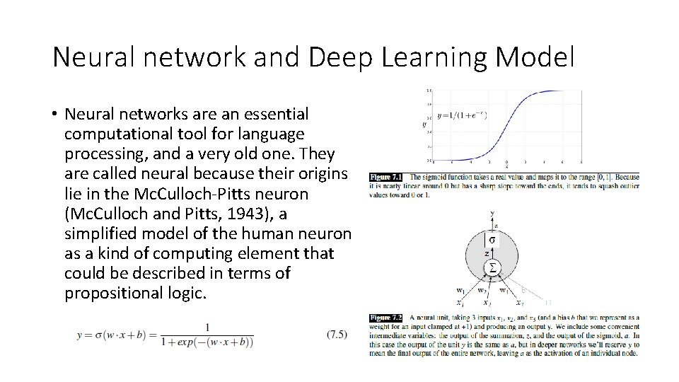 Neural network and Deep Learning Model • Neural networks are an essential computational tool