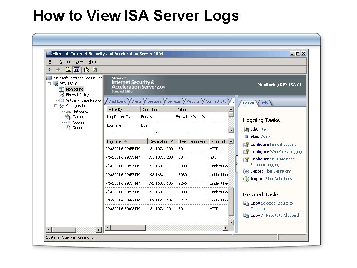 How to View ISA Server Logs 