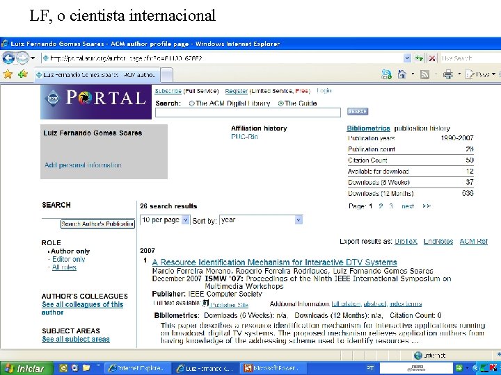 LF, o cientista internacional 