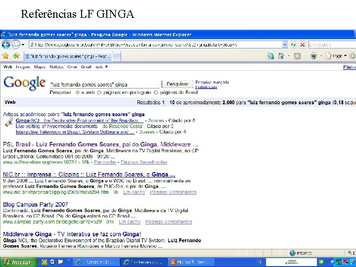 Referências LF GINGA 