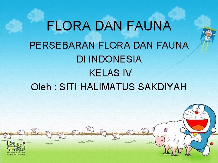 FLORA DAN FAUNA PERSEBARAN FLORA DAN FAUNA DI INDONESIA KELAS IV Oleh : SITI