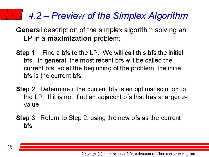 Chapter 4 The Simplex Algorithm and Goal Programming