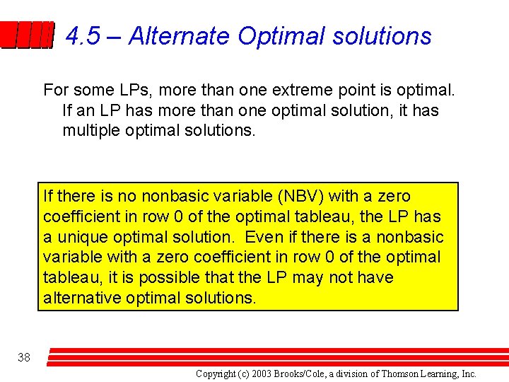 Chapter 4 The Simplex Algorithm and Goal Programming