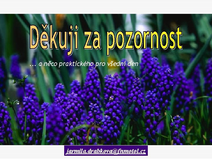 . . . a něco praktického pro všední den jarmila. drabkova@fnmotol. cz 