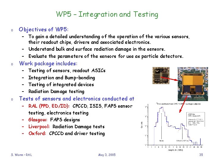 WP 5 – Integration and Testing o Objectives of WP 5: – To gain