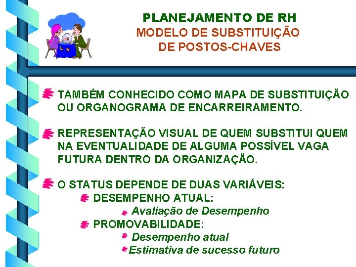 PLANEJAMENTO DE RH MODELO DE SUBSTITUIÇÃO DE POSTOS-CHAVES TAMBÉM CONHECIDO COMO MAPA DE SUBSTITUIÇÃO