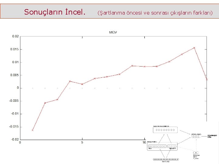 Sonuçların İncel. (Şartlanma öncesi ve sonrası çıkışların farkları) 