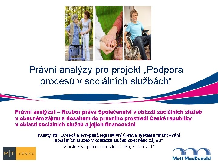 Právní analýzy projekt „Podpora procesů v sociálních službách“ Právní analýza I – Rozbor práva