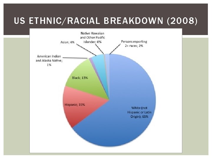 US ETHNIC/RACIAL BREAKDOWN (2008) 