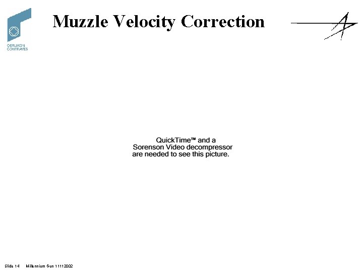 Muzzle Velocity Correction Slide 14 Millennium Gun 11112002 
