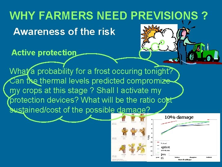 WHY FARMERS NEED PREVISIONS ? Awareness of the risk Active protection What a probability