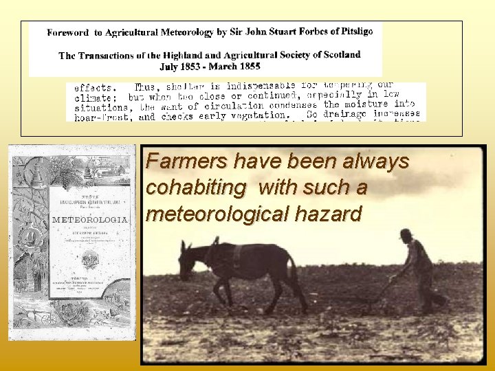 Farmers have been always cohabiting with such a meteorological hazard 
