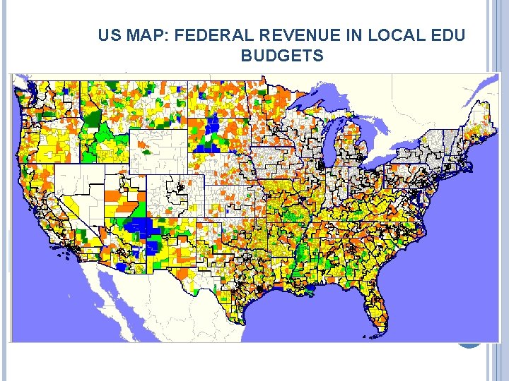 US MAP: FEDERAL REVENUE IN LOCAL EDU BUDGETS 