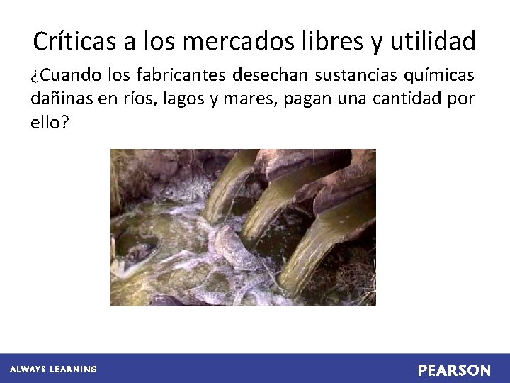 Críticas a los mercados libres y utilidad ¿Cuando los fabricantes desechan sustancias químicas dañinas