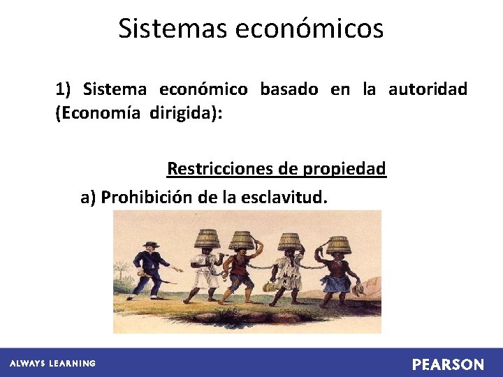 Sistemas económicos 1) Sistema económico basado en la autoridad (Economía dirigida): Restricciones de propiedad