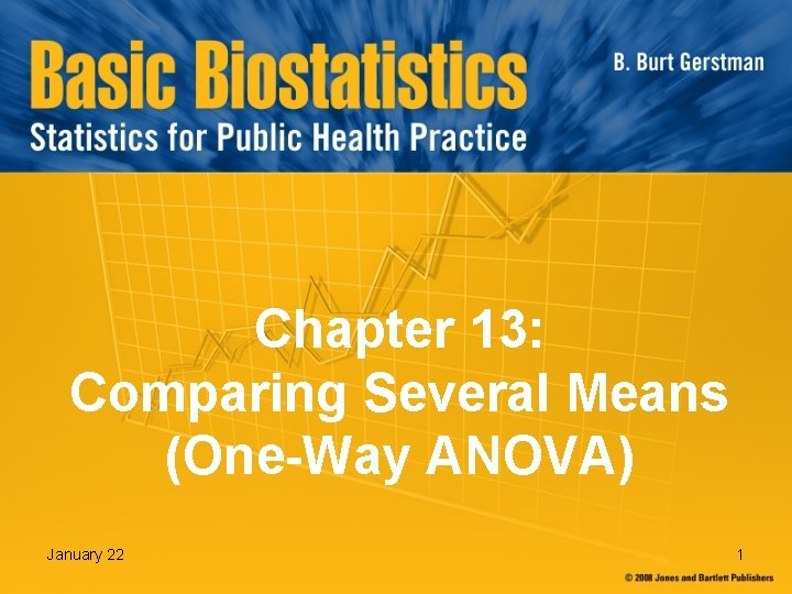 Chapter 13: Comparing Several Means (One-Way ANOVA) January 22 1 