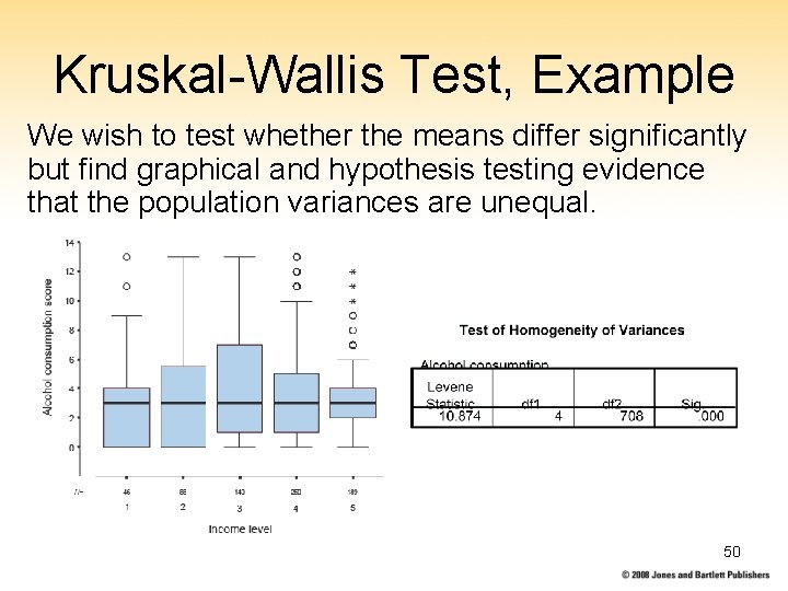 Kruskal-Wallis Test, Example We wish to test whether the means differ significantly but find