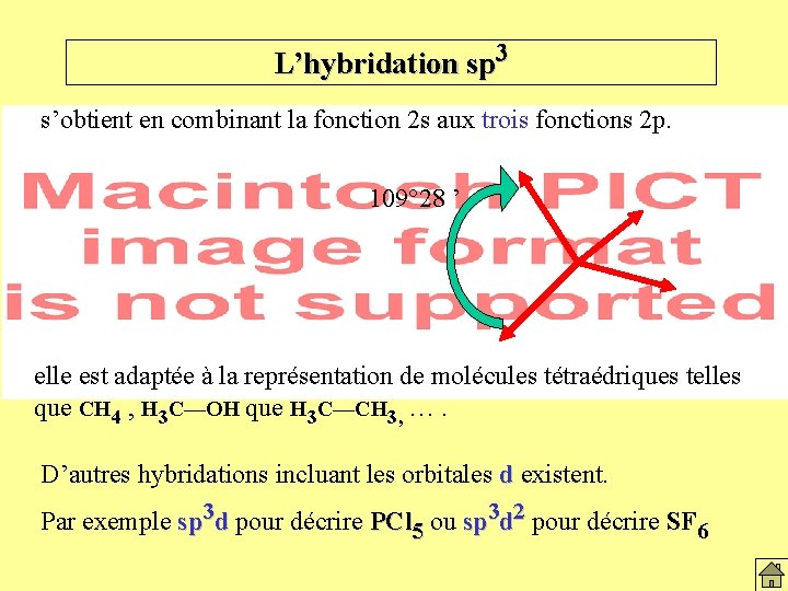 L’hybridation sp 3 s’obtient en combinant la fonction 2 s aux trois fonctions 2