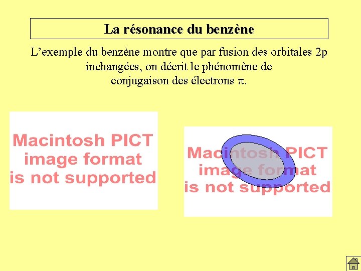 La résonance du benzène L’exemple du benzène montre que par fusion des orbitales 2