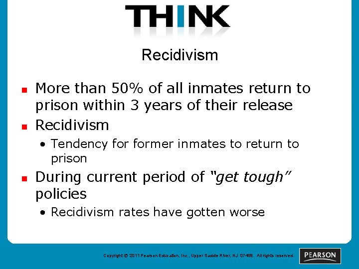 Recidivism n n More than 50% of all inmates return to prison within 3
