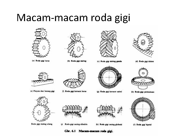 Macam-macam roda gigi 