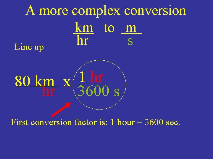 A more complex conversion km to m hr s Line up 1 hr 80 A more complex conversion km to m hr s Line up 1 hr 80