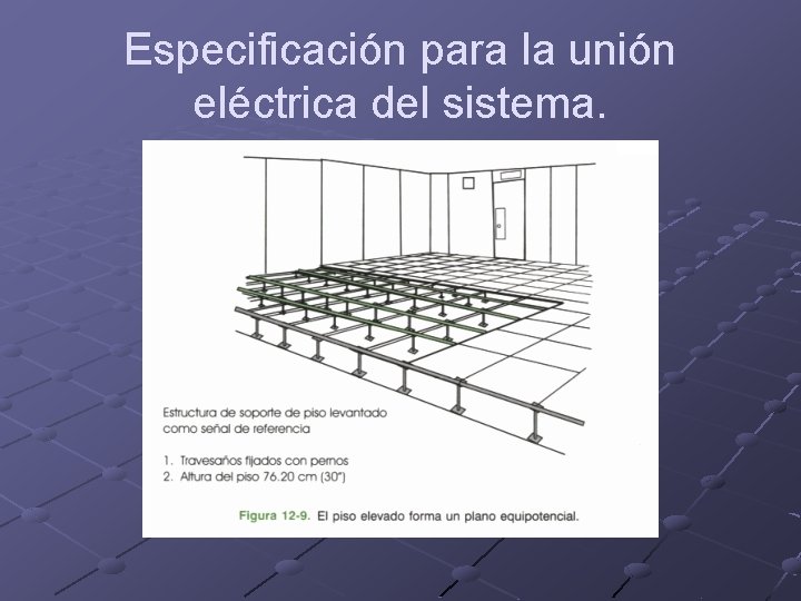 Especificación para la unión eléctrica del sistema. 