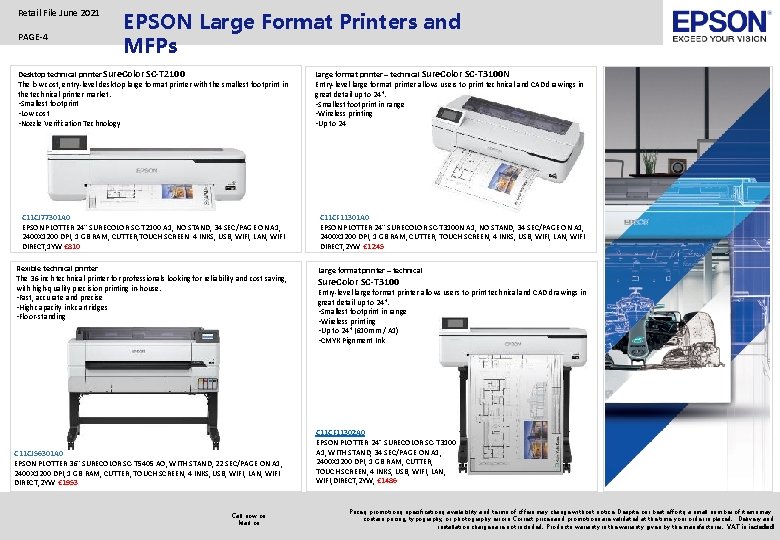 Retail File June 2021 PAGE-4 EPSON Large Format Printers and MFPs Desktop technical printer