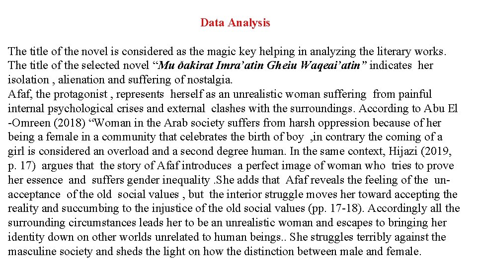 Data Analysis The title of the novel is considered as the magic key helping