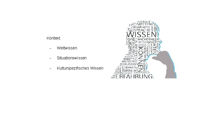 Kontext - Weltwissen - Situationswissen - Kulturspezifisches Wissen 