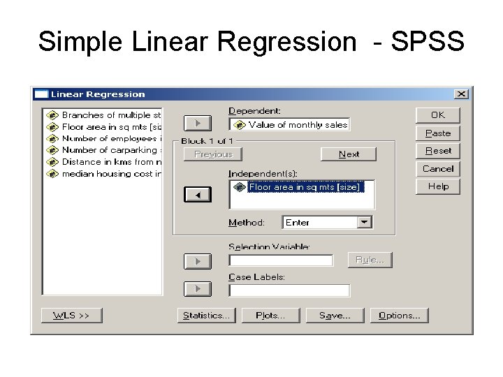 Simple Linear Regression - SPSS 