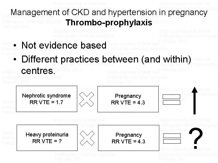 Slides courtesy of Matt Hall Slides courtesy of Matt Hall Nottingham University Hospitals Nottingham