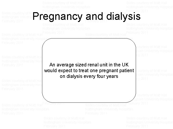 Slides courtesy of Matt Hall Slides courtesy of Matt Hall Nottingham University Hospitals Nottingham