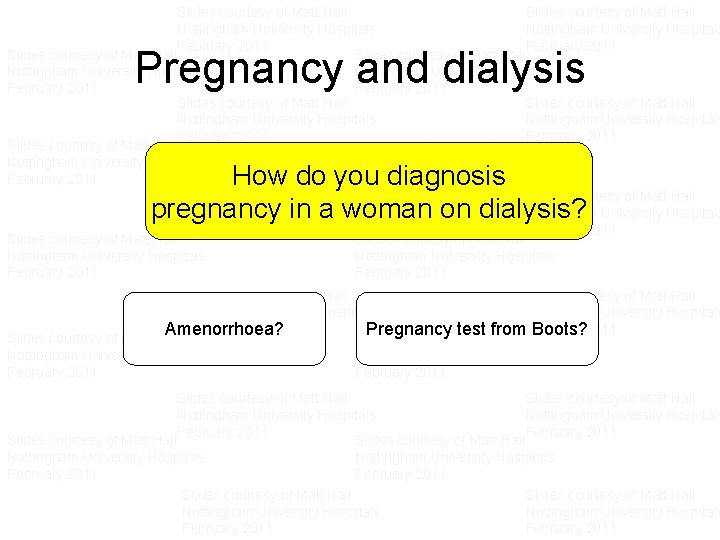 Slides courtesy of Matt Hall Slides courtesy of Matt Hall Nottingham University Hospitals Nottingham