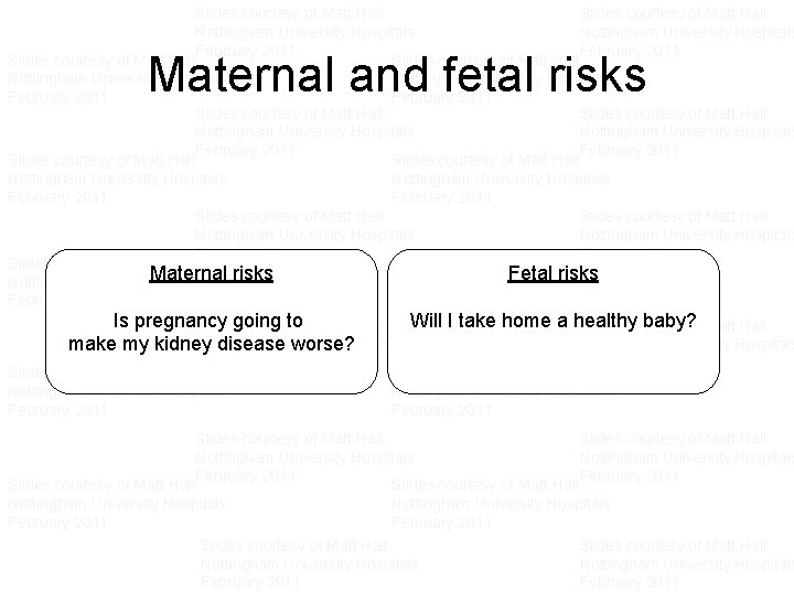 Slides courtesy of Matt Hall Slides courtesy of Matt Hall Nottingham University Hospitals Nottingham