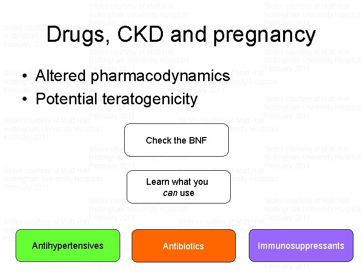 Slides courtesy of Matt Hall Slides courtesy of Matt Hall Nottingham University Hospitals Nottingham