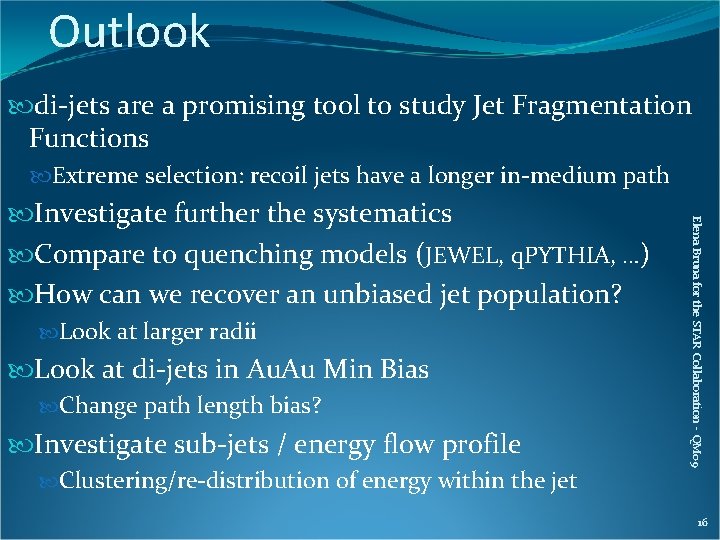 Outlook di-jets are a promising tool to study Jet Fragmentation Functions Extreme selection: recoil