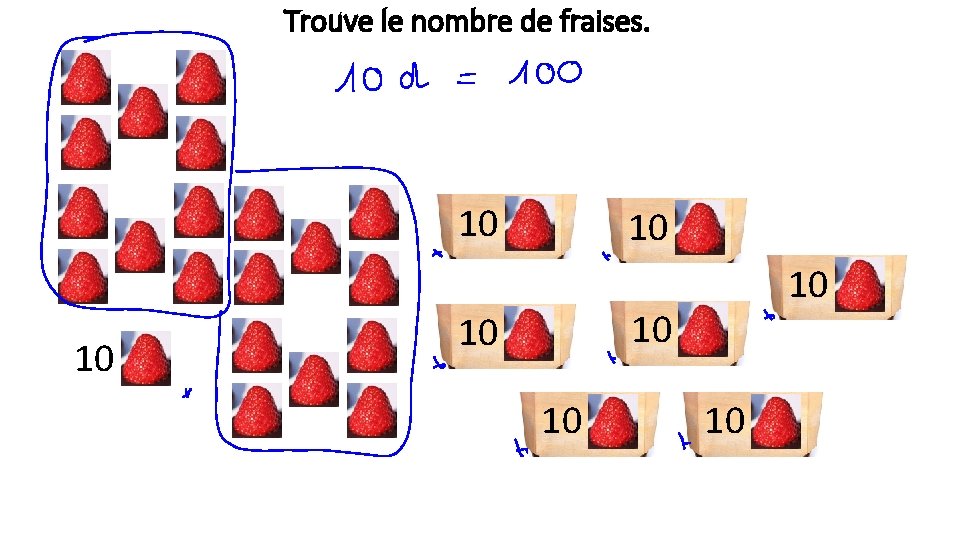 Trouve le nombre de fraises. 10 10 