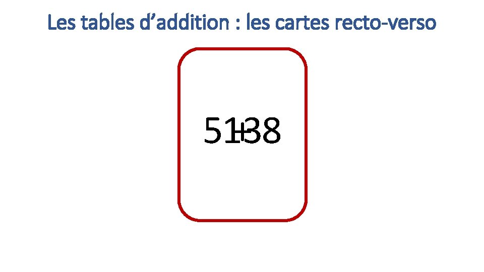 Les tables d’addition : les cartes recto-verso 513 +8 