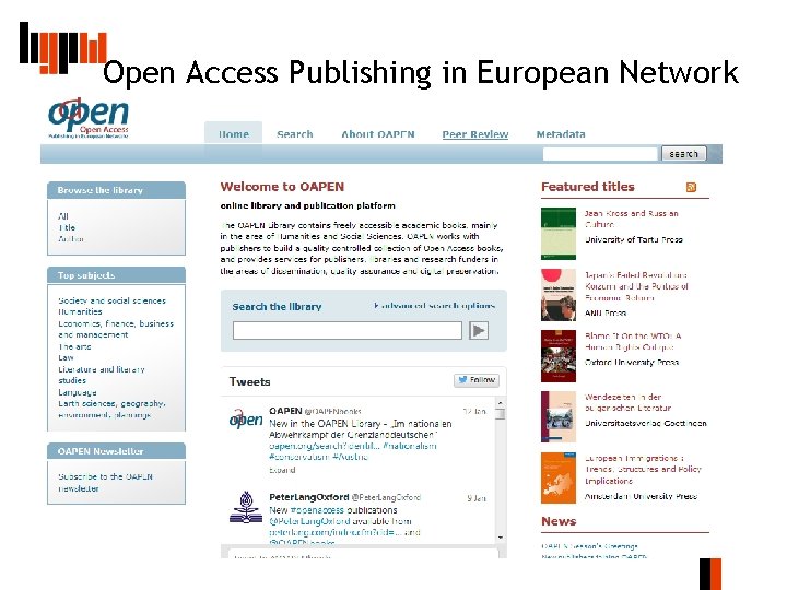 Open Access Publishing in European Network 