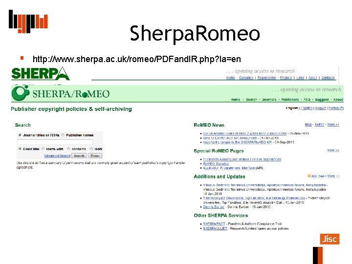 Sherpa. Romeo § http: //www. sherpa. ac. uk/romeo/PDFand. IR. php? la=en 