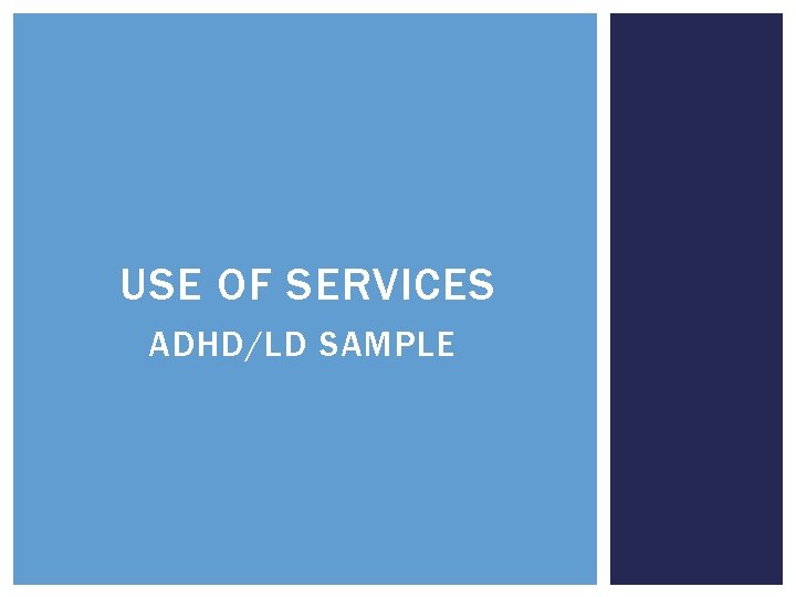 USE OF SERVICES ADHD/LD SAMPLE 