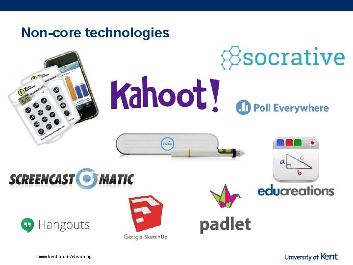 Non-core technologies www. kent. ac. uk/elearning 