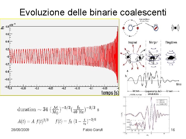 Evoluzione delle binarie coalescenti 28/05/2009 Fabio Garufi 16 